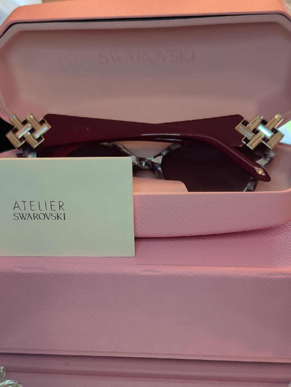 ATELIER SWAROVSKI Purple Sunglasses Limited Edition NWT - Picture 10 of 14